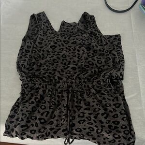 Leopard Print Sleeveless Romper